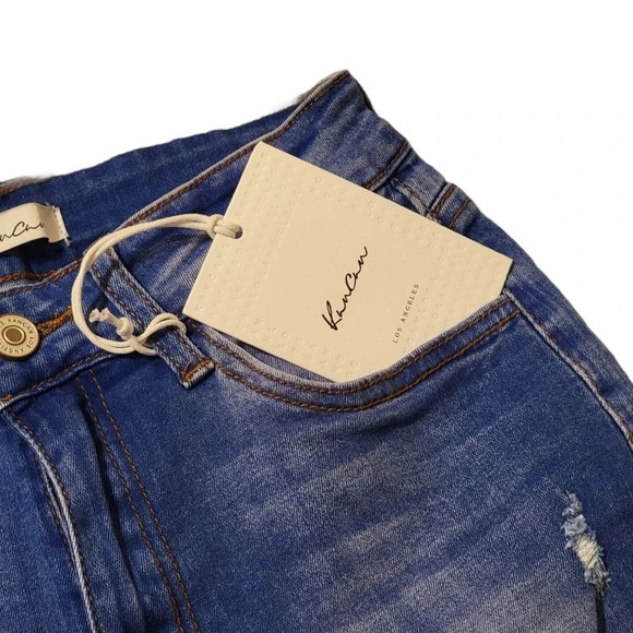 KANCAN Women's Regular Distressed Mid Rise KC11143ML Jean Shorts Size 25 - Picture 5 of 16
